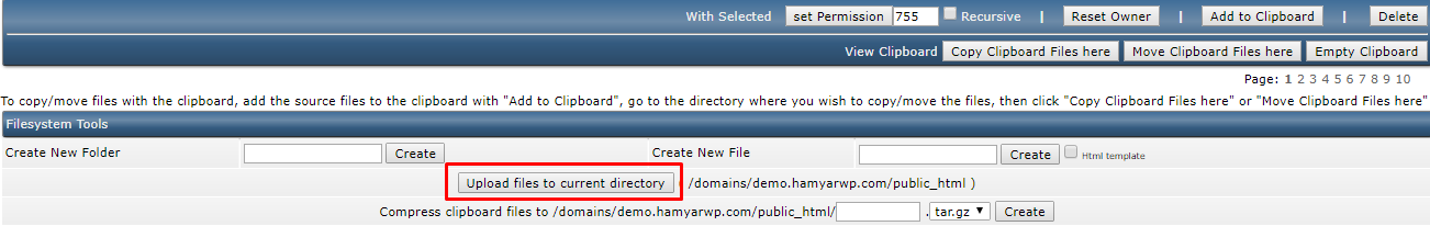 choose file dhamyarwp آموزش نصب وردپرس روی دایرکت ادمین [ویدئوی آموزشی] نصب وردپرس